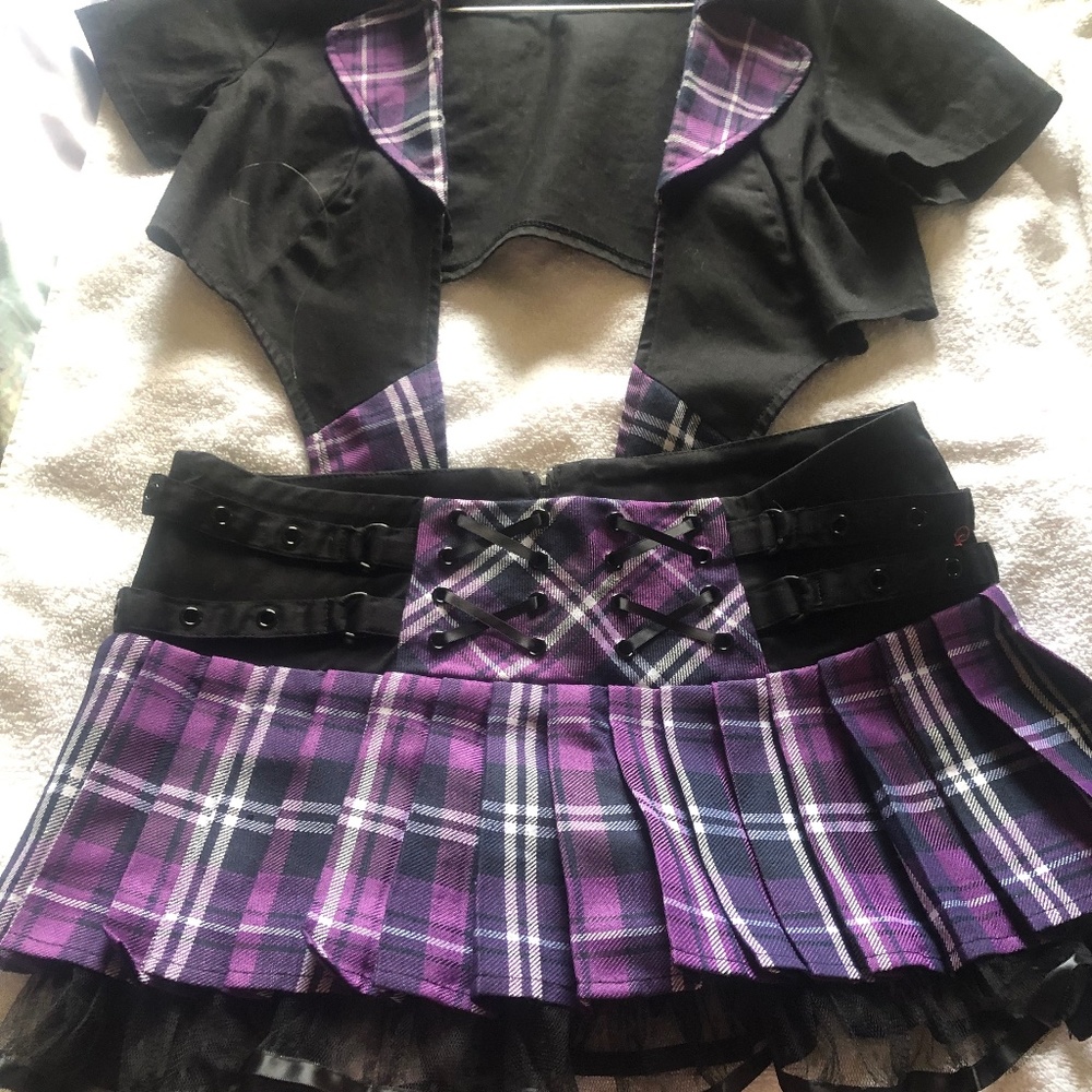 Purple, Black and White